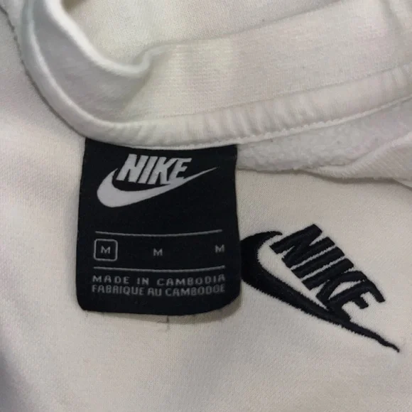 Nike White Crewneck Sweater with Black Swoosh - Picture 4 of 4